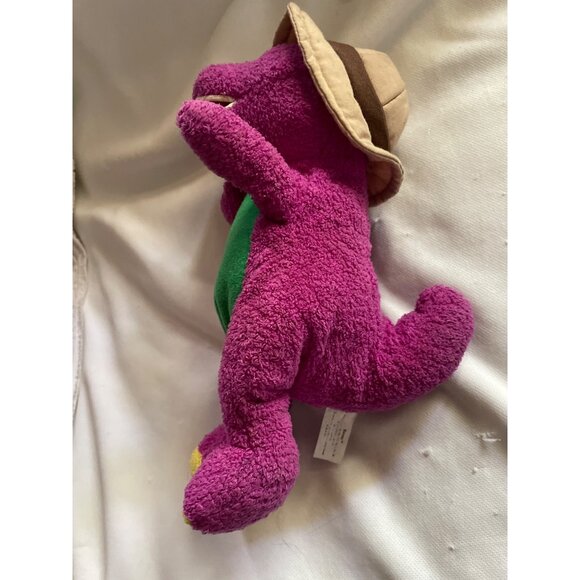 Vintage Barney Purple Dinosaur Plush Toy With Hat 1999 Poly-Filled 12" Collectib - Picture 5 of 11